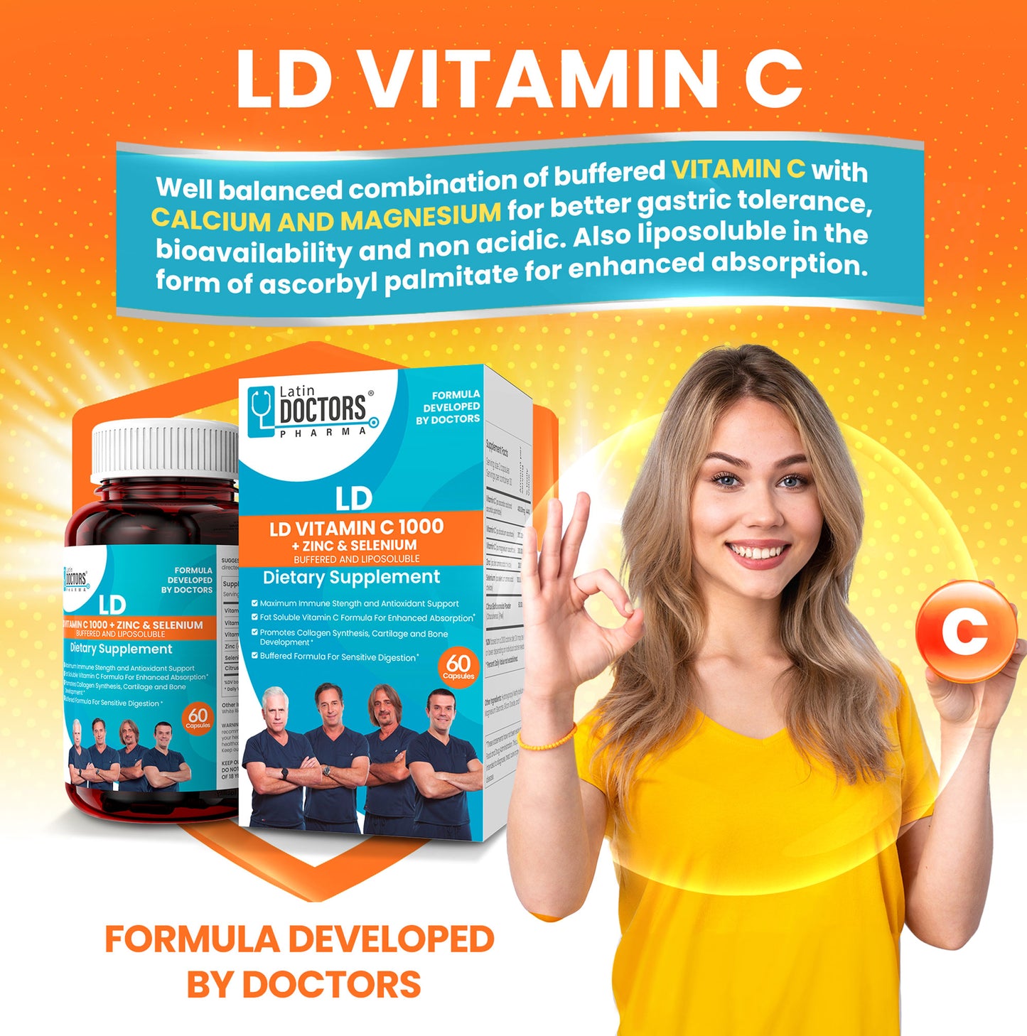LD VITAMINA C 1000 + ZINC Y SELENIO